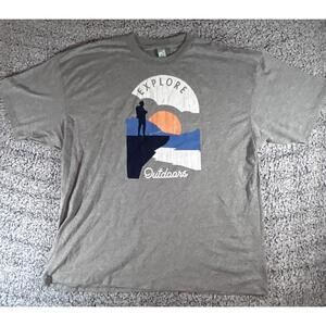 Pacific Explore Outdoors Graphic T-Shirt Men’s 4XB Gray Short Sleeve Tee